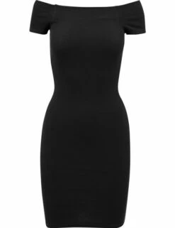 Urban Classics Damen Kleid Ladies Off Shoulder Rib Dress