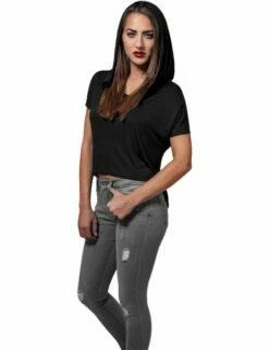 Urban Classics Damen Short Viscose Hoody