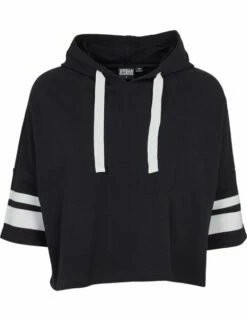 Urban Classics Damen Kapuzensweater Taped Short Sleeve Hoody