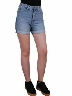 Lee Damen Jeans Short Mom - Relaxed Fit - Blau - Salina