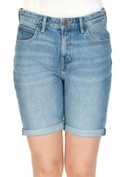 Lee Damen Jeans Short Long Boyfriend -Blau - Salina
