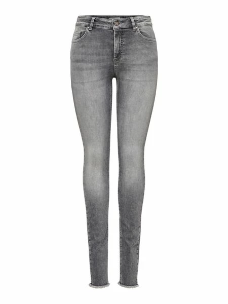Only Damen Jeans ONLBLUSH MID SK ANK RAW JNS REA0918 - Skinny Fit - Grau - Grey Denim 9 Only Damen Jeans ONLBLUSH MID SK ANK RAW JNS REA0918 - Skinny Fit - Grau - Grey Denim – Bild 7