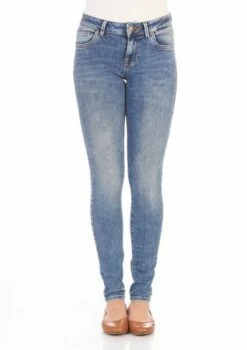 LTB Damen Jeans Nicole Skinny Fit - Blau - Yule Wash