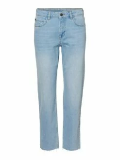 Noisy May Damen Jeans NMJENNA NW STRGHT ANK KI013LB - Straight Fit - Blau - Light Blue Denim
