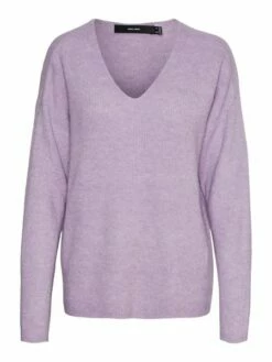 Vero Moda Damen Strickpullover VMCREWLEFILE LS V-NECK -JEANS DIRECT Verkäufe 41576 lav