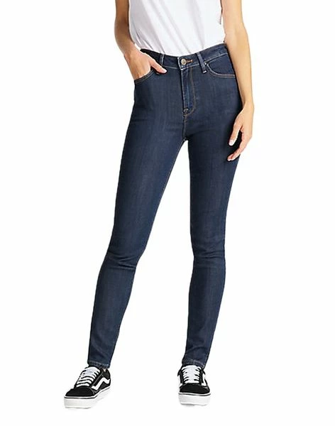 Lee Damen Jeans Jeanshose Stretch Scarlett High Skinny Fit - Blau - Tonal Stonewash 3 Lee Damen Jeans Jeanshose Stretch Scarlett High Skinny Fit - Blau - Tonal Stonewash
