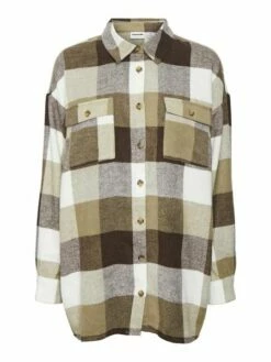 Noisy May Damen Longshirt Hemd NMFLANNY L/S LONG SHACKET - Relaxed -JEANS DIRECT Verkäufe 42902 nm 4037391 front