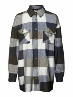 Noisy May Damen Longshirt Hemd NMFLANNY L/S LONG SHACKET - Relaxed -JEANS DIRECT Verkäufe 42902 nm 4085053 front