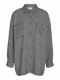 Noisy May Damen Longshirt Hemd NMFLANNY L/S LONG SHACKET - Relaxed -JEANS DIRECT Verkäufe 42902 nm 4388738 front