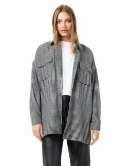 Noisy May Damen Longshirt Hemd NMFLANNY L/S LONG SHACKET - Relaxed -JEANS DIRECT Verkäufe 42902 nm 4388738 front1