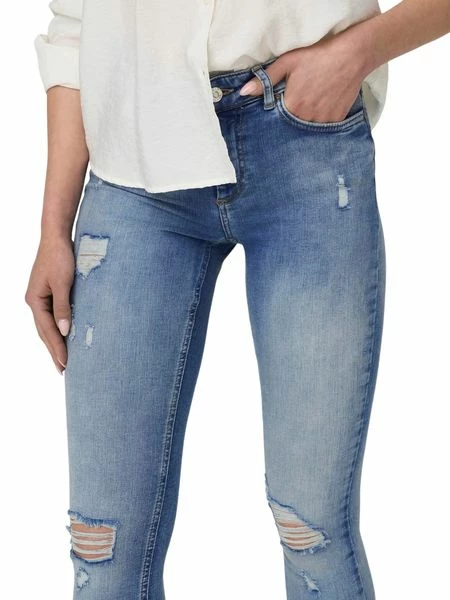 Only Damen Jeans ONLBLUSH LIFE MID SK RAW ANK DEST REA213 - Skinny Fit - Blau - Light Blue 7 Only Damen Jeans ONLBLUSH LIFE MID SK RAW ANK DEST REA213 - Skinny Fit - Blau - Light Blue – Bild 5