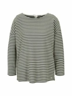 Tom Tailor Denim Damen Shirt Structure Striped 7/8 Arm -JEANS DIRECT Verkäufe 44226 Denim Tom Ta 104 28039 1023366 1