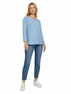 Tom Tailor Denim Damen Shirt Structure Striped 7/8 Arm -JEANS DIRECT Verkäufe 44226 Denim Tom Ta 109 28163 1023366 2 1
