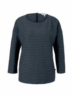 Tom Tailor Denim Damen Shirt Structure Striped 7/8 Arm -JEANS DIRECT Verkäufe 44226 Denim Tom Ta 109 28248 1023366 1