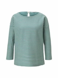 Tom Tailor Denim Damen Shirt Structure Striped 7/8 Arm -JEANS DIRECT Verkäufe 44226 TOM TAILOR D 106 26424 1023366 1