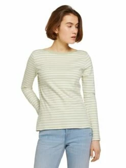 Tom Tailor Denim Damen Langarmshirt Interlock Contrast -JEANS DIRECT Verkäufe 44512 Denim Tom Ta 104 26925 1023950 1