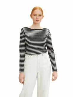 Tom Tailor Denim Damen Langarmshirt Interlock Contrast -JEANS DIRECT Verkäufe 44512 Denim Tom Ta 212 30611 1023950 2