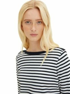 Tom Tailor Denim Damen Langarmshirt Interlock Contrast -JEANS DIRECT Verkäufe 44512 Denim Tom Ta 302 31641 1023950 3