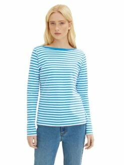 Tom Tailor Denim Damen Langarmshirt Interlock Contrast -JEANS DIRECT Verkäufe 44512 Denim Tom Ta 306 31387 1023950 3