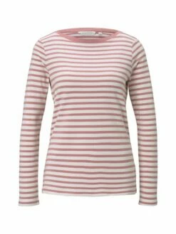 Tom Tailor Denim Damen Langarmshirt Interlock Contrast