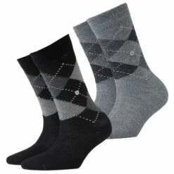 Burlington Damen Socken Whitby 2er 3er 4er Multipack -JEANS DIRECT Verkäufe 45206 24080 BlackundGrey 3397 2er