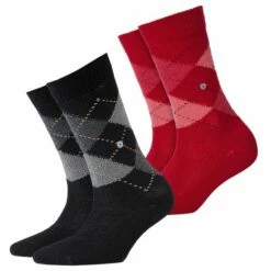 Burlington Damen Socken Whitby 2er 3er 4er Multipack -JEANS DIRECT Verkäufe 45206 24080 BlackundVermillion Red 8226 2er