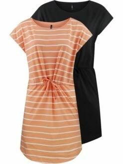 Only Damen Kleid ONLMAY S/S DRESS 2er Pack -JEANS DIRECT Verkäufe 45248 Only Kleid May 15247717 Coral Sands Primo Stripe front 2