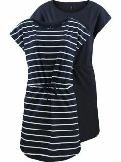 Only Damen Kleid ONLMAY S/S DRESS 2er Pack -JEANS DIRECT Verkäufe 45248 Only Kleid May 15247717 Night Sky Primo Stripe Night Sky front
