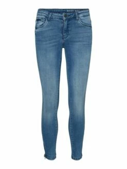 Titelseite 34 Noisy May Damen Jeans NMKIMMY NW ANK DART AZ062LB Slim Fit Blau Light Blue Denim