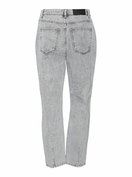 Noisy May Damen Jeans NMISABEL HW ANKLE MOM KI080LG - Straight Fit - Grau - Light Grey Denim 6 Noisy May Damen Jeans NMISABEL HW ANKLE MOM KI080LG - Straight Fit - Grau - Light Grey Denim – Bild 4