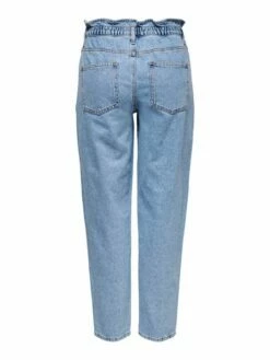 Only Damen Paperbag Jeans ONLCUBA LIFE HW SLOUCHY DNM DOT743 - Straight Fit - Blau - Light Blue Denim -JEANS DIRECT Verkäufe 45834 on 15231087 back 1