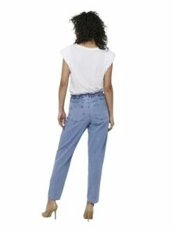 Only Damen Paperbag Jeans ONLCUBA LIFE HW SLOUCHY DNM DOT743 - Straight Fit - Blau - Light Blue Denim -JEANS DIRECT Verkäufe 45834 on 3624571 back1