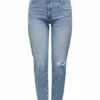 Only Damen Jeans ONLEMILY LIFE HW ST CR AK DT DOT308 - Straight Fit - Blau - Light Medium Blue Denim -JEANS DIRECT Verkäufe 45836 ONLY 3798881 15248661