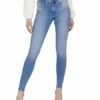 Only Damen Jeans ONLPOWER MID PUSH UP SK DNM REA934 - Skinny Fit - Blau - Special Bright Blue Denim