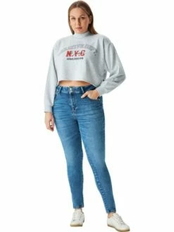 Love To Be By LTB Damen Jeans Vivien - Slim Fit - Blau - Tiria Undamaged Wash - Plussize