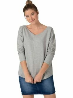 TIMEZONE Damen Pullover V-NECK SWEATER - Relaxed Fit -JEANS DIRECT Verkäufe 46405 TIMEZONE Sweater 18 10202 00 6558 2079 front 1