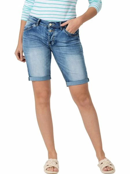 TIMEZONE Damen Jeans Short Slim NaliTZ - Slim Fit - Blau - Fresh Indigo Wash 3 TIMEZONE Damen Jeans Short Slim NaliTZ - Slim Fit - Blau - Fresh Indigo Wash