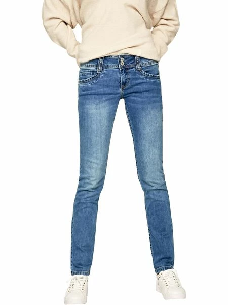 Pepe Jeans Damen Jeans Gen - Regular Fit - Blau - Mid Blue Denim 3 Pepe Jeans Damen Jeans Gen - Regular Fit - Blau - Mid Blue Denim