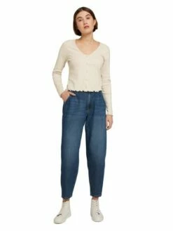 Tom Tailor Denim Damen Jeans BARREL MOM - Relaxed Fit - Blau - Used Mid Stone Blue -JEANS DIRECT Verkäufe 46500 Denim Tom Ta 201 10119 1030939 2 1 1 1