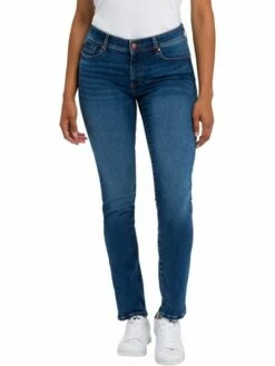 Cross Jeans Damen Jeans Anya - Slim Fit - Blau - Dark Blue Washed