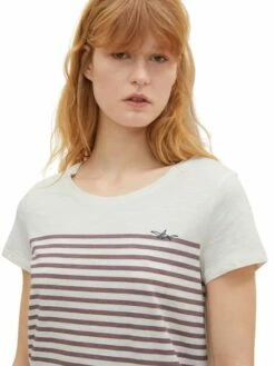 Tom Tailor Denim Damen T-Shirt RELAXED STRIPED - Relaxed Fit -JEANS DIRECT Verkäufe 46581 Denim Tom Ta 202 29964 1030477 2 1
