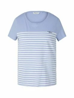 Tom Tailor Denim Damen T-Shirt RELAXED STRIPED - Relaxed Fit -JEANS DIRECT Verkäufe 46581 Denim Tom Ta 202 29965 1030477 1