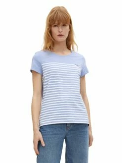 Tom Tailor Denim Damen T-Shirt RELAXED STRIPED - Relaxed Fit -JEANS DIRECT Verkäufe 46581 Denim Tom Ta 202 29965 1030477 3 1