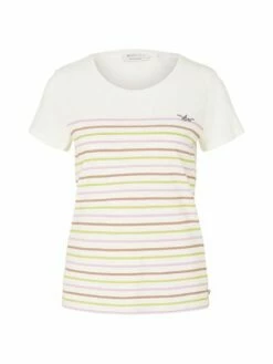 Tom Tailor Denim Damen T-Shirt RELAXED STRIPED - Relaxed Fit -JEANS DIRECT Verkäufe 46581 Denim Tom Ta 203 28982 1030477 1