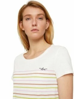 Tom Tailor Denim Damen T-Shirt RELAXED STRIPED - Relaxed Fit -JEANS DIRECT Verkäufe 46581 Denim Tom Ta 203 28982 1030477 3 1
