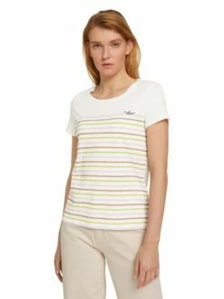 Tom Tailor Denim Damen T-Shirt RELAXED STRIPED - Relaxed Fit -JEANS DIRECT Verkäufe 46581 Denim Tom Ta 203 28982 1030477 4 1