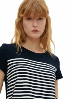 Tom Tailor Denim Damen T-Shirt RELAXED STRIPED - Relaxed Fit -JEANS DIRECT Verkäufe 46581 Denim Tom Ta 212 29133 1030477 3 1