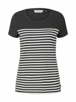 Tom Tailor Denim Damen T-Shirt RELAXED STRIPED - Relaxed Fit -JEANS DIRECT Verkäufe 46581 Denim Tom Ta 212 30608 1030477
