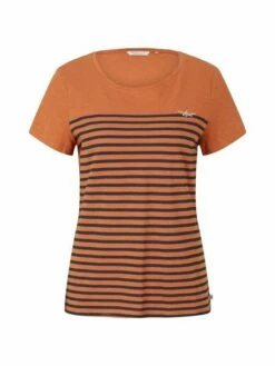 Tom Tailor Denim Damen T-Shirt RELAXED STRIPED - Relaxed Fit -JEANS DIRECT Verkäufe 46581 Denim Tom Ta 212 30609 1030477