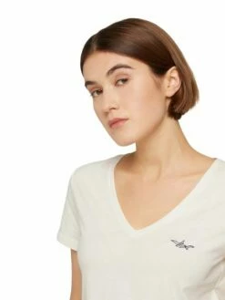 Tom Tailor Denim Damen T-Shirt RELAXED V-NECK -JEANS DIRECT Verkäufe 46657 Denim Tom Ta 212 10348 1030470 3